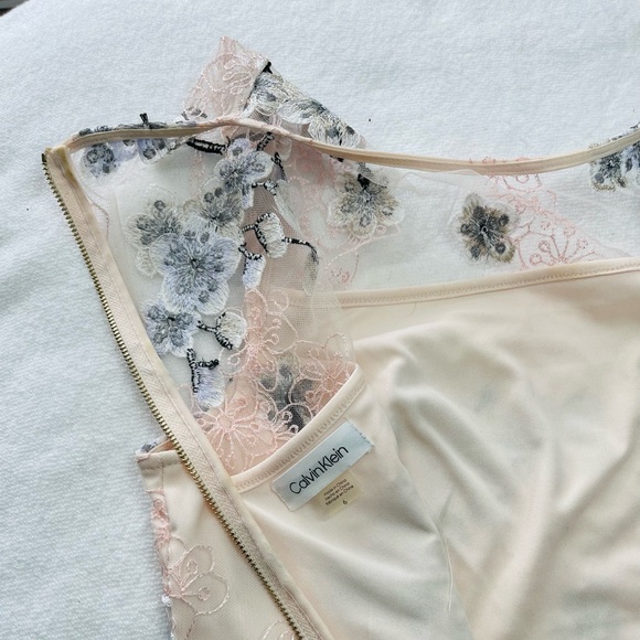 Pink and silver blue formal cocktail dress - Picture 2 of 5